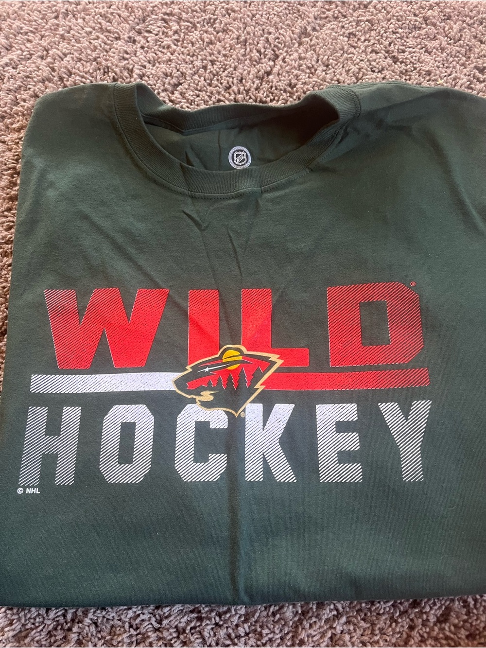 Minnesota Wild Graphic Tee - Black with Green & Red Logo - Picture 2 of 8